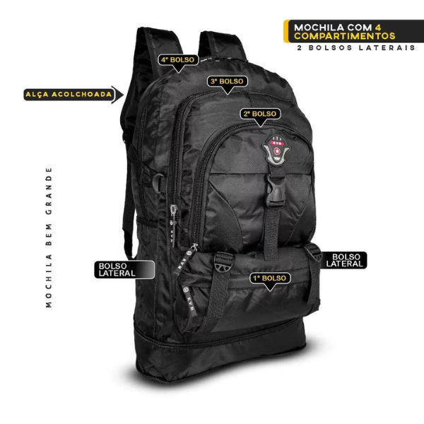 Mochila Big Para Viagem para Acampamento Trilha