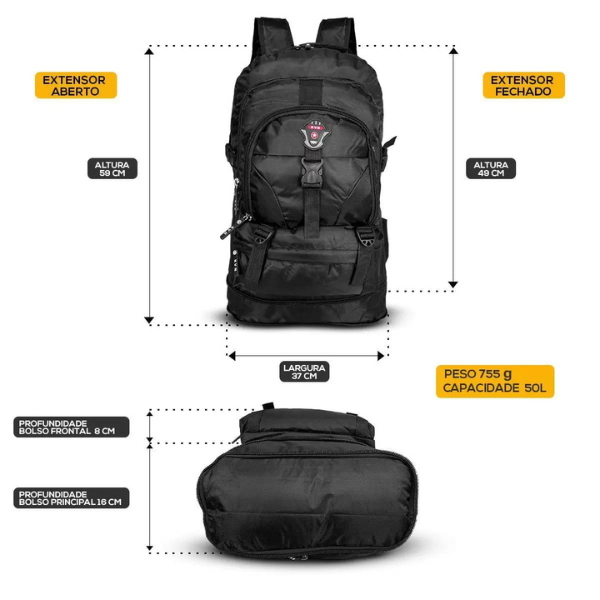 Mochila Big Para Viagem para Acampamento Trilha