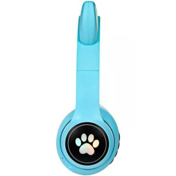 Fone Gatinho Azul Colorido Bluetooth