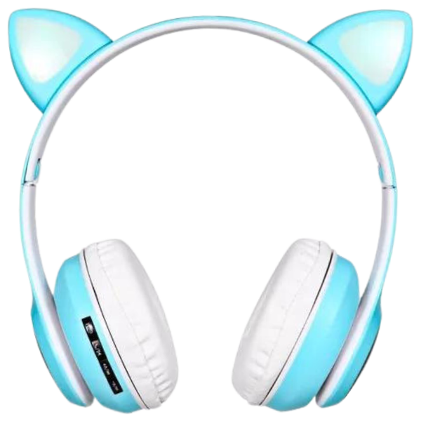 Fone Gatinho Azul Colorido Bluetooth
