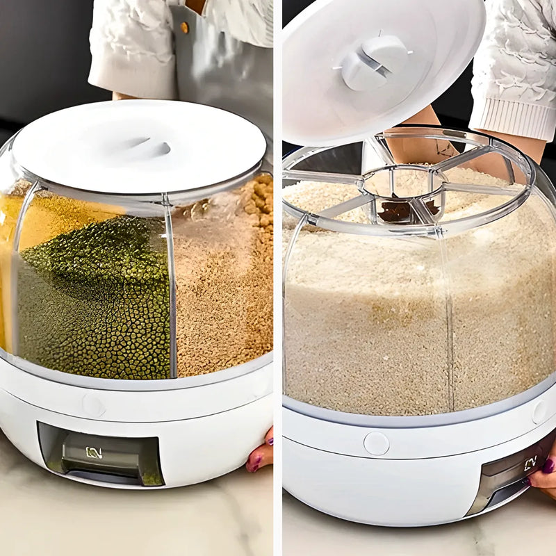 Organizador Giratório para Alimentos e Grãos – 6 Divisões