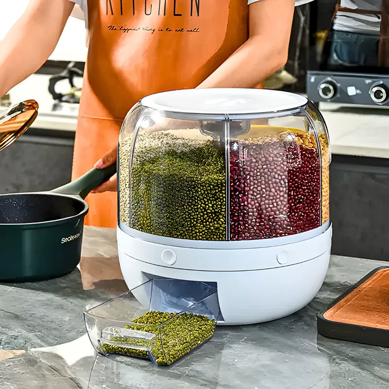 Organizador Giratório para Alimentos e Grãos – 6 Divisões