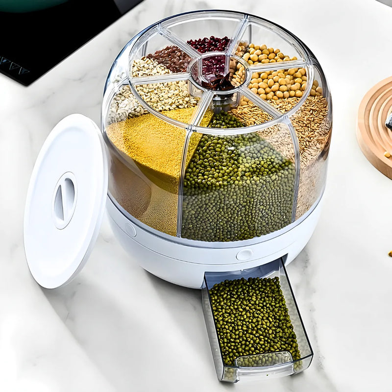Organizador Giratório para Alimentos e Grãos – 6 Divisões