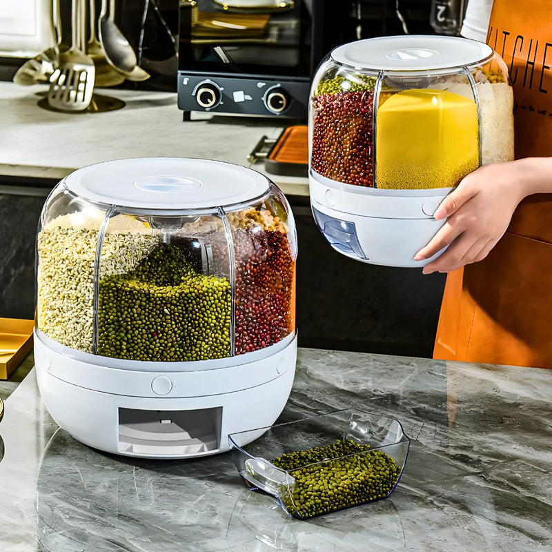 Organizador Giratório para Alimentos e Grãos – 6 Divisões