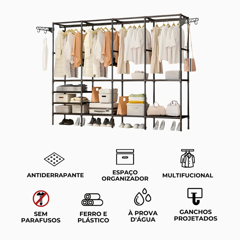 Organizador com 4 colunas leve e montavel