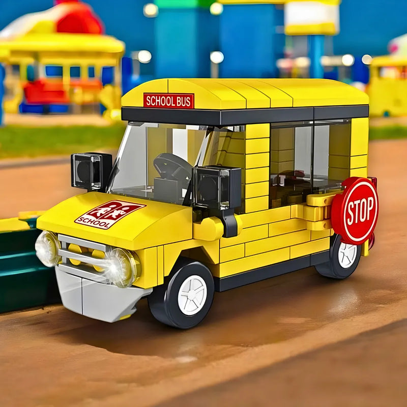 Brinquedo Blocos de Construção Carro Ônibus Escolar