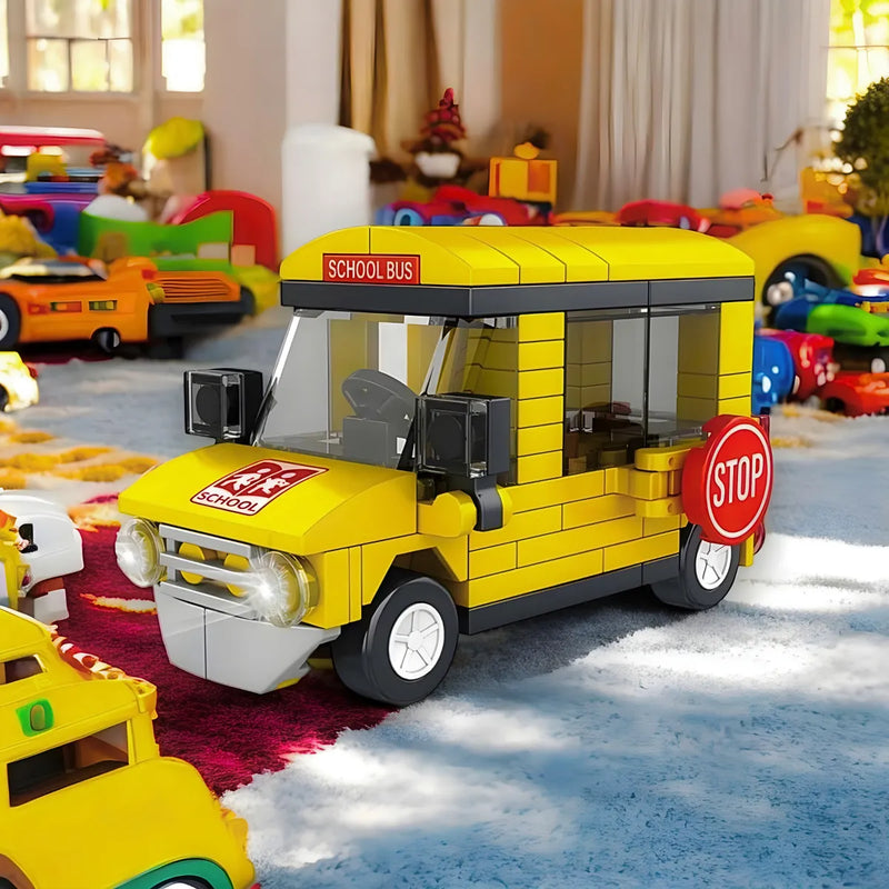 Brinquedo Blocos de Construção Carro Ônibus Escolar