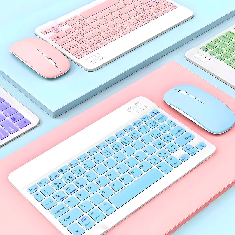 Teclado Sem Fio Bluetooth Recarregável Com Mouse - VERDE