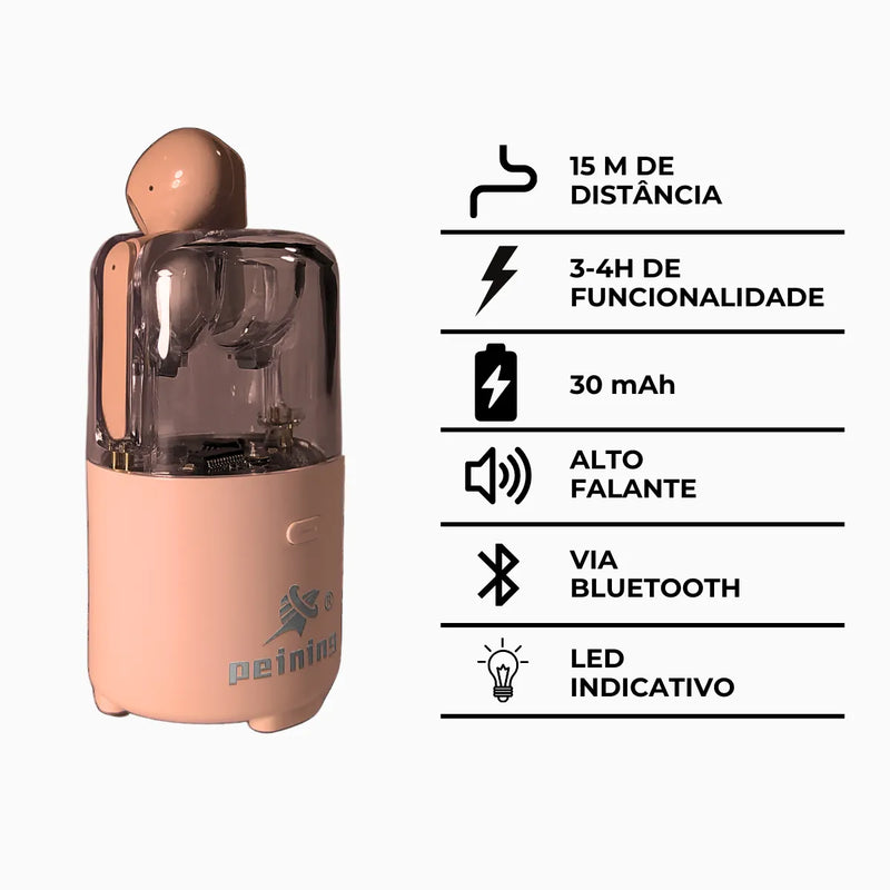 2 em 1 Imperdível! Fone Bluetooth + Caixa de Som S Fio Rosa