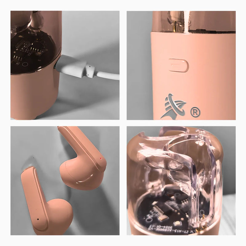 2 em 1 Imperdível! Fone Bluetooth + Caixa de Som S Fio Rosa