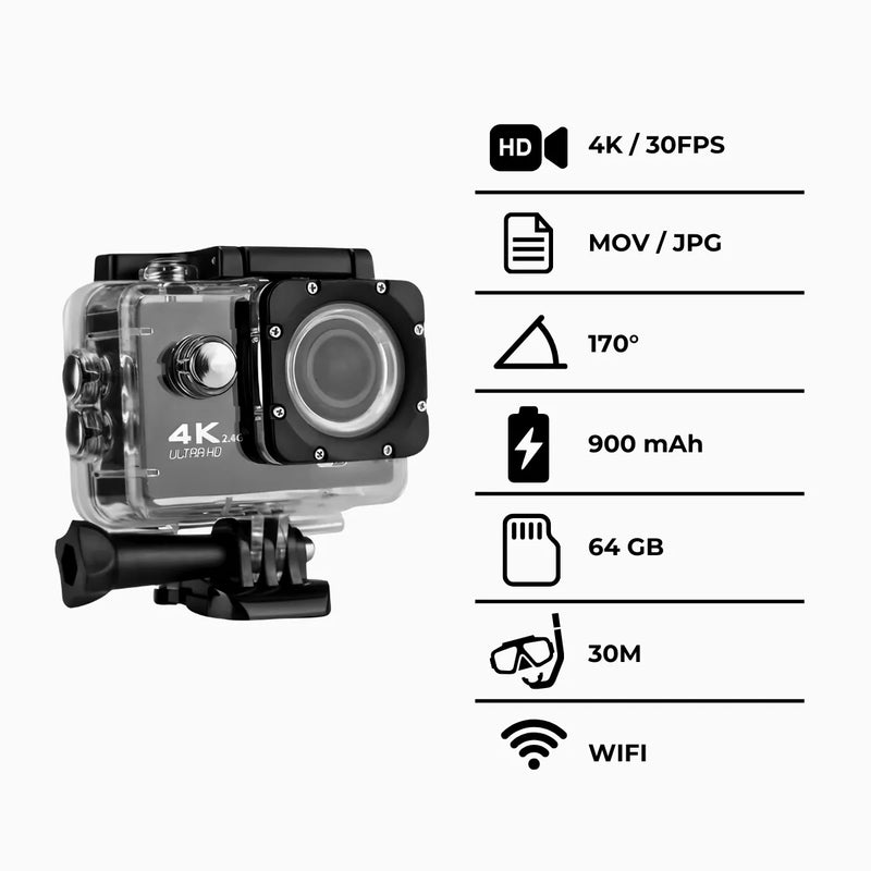 Lançamento Camera Pro 4K Sports ULTRA-HD Wi-fi