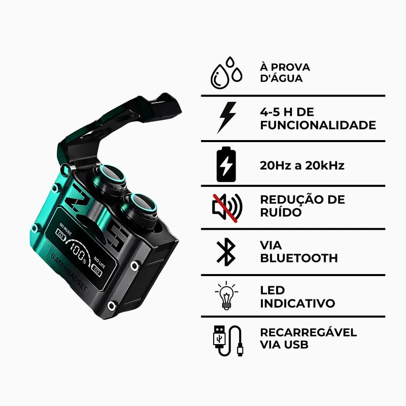 Fone bluetooth com Power bank