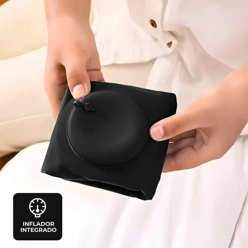 Travesseiro Almofada de Viagem Inflável e Portátil - PRETO