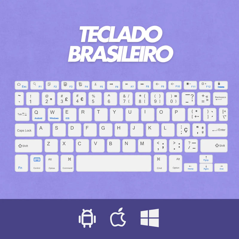 Kit Teclado roxo com mouse recarregavel
