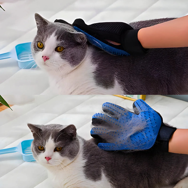 Luva Escova Removedora de Pelos Para Cães Gatos e Pets