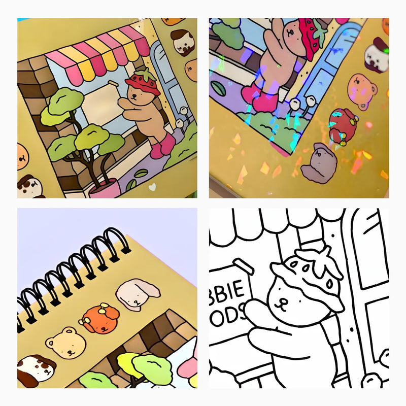 Livro de colorir ursinho Capa Dura - AMARELO