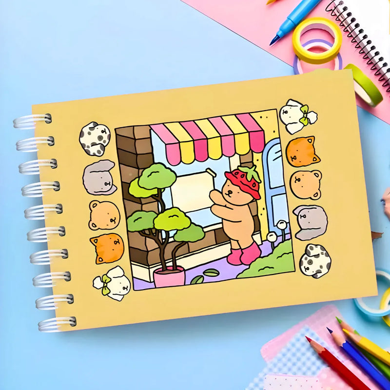 Livro de colorir ursinho Capa Dura - AMARELO