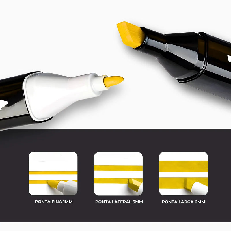 Kit Livro De Colorir Capa Dura + 24 Canetinhas - AMARELO