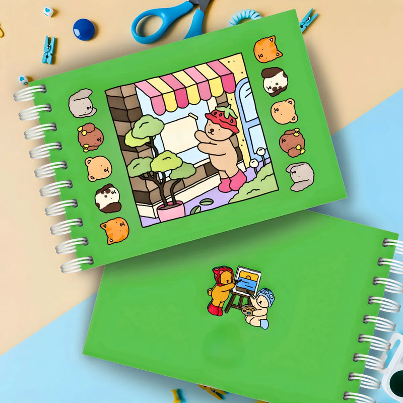 Kit Livro De Colorir Capa Dura + 24 Canetinhas - VERDE