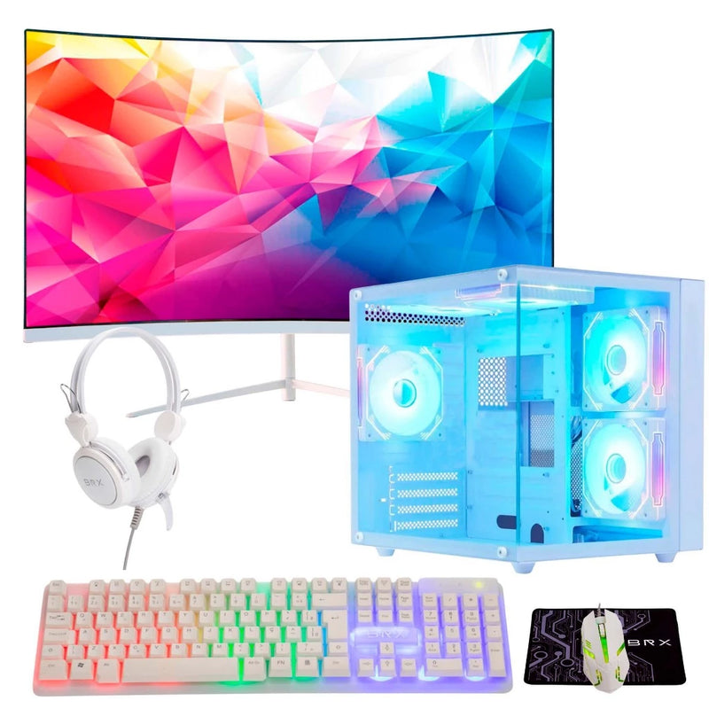 Computador Gamer Ryzen 5 5600g 16gb Ram Ssd 480gb Monitor 23 curvo c/wifi