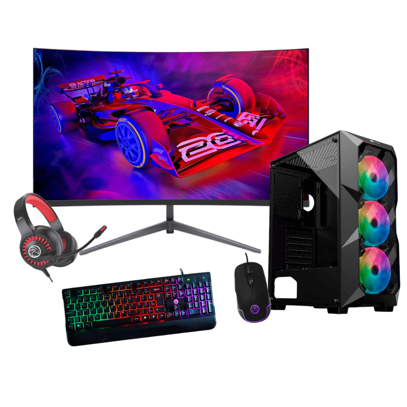 Computador Pc Gamer Intel core I7, 16gb Ram, 480ssd, Placa de Video 4gb Tela 23 curva wifi