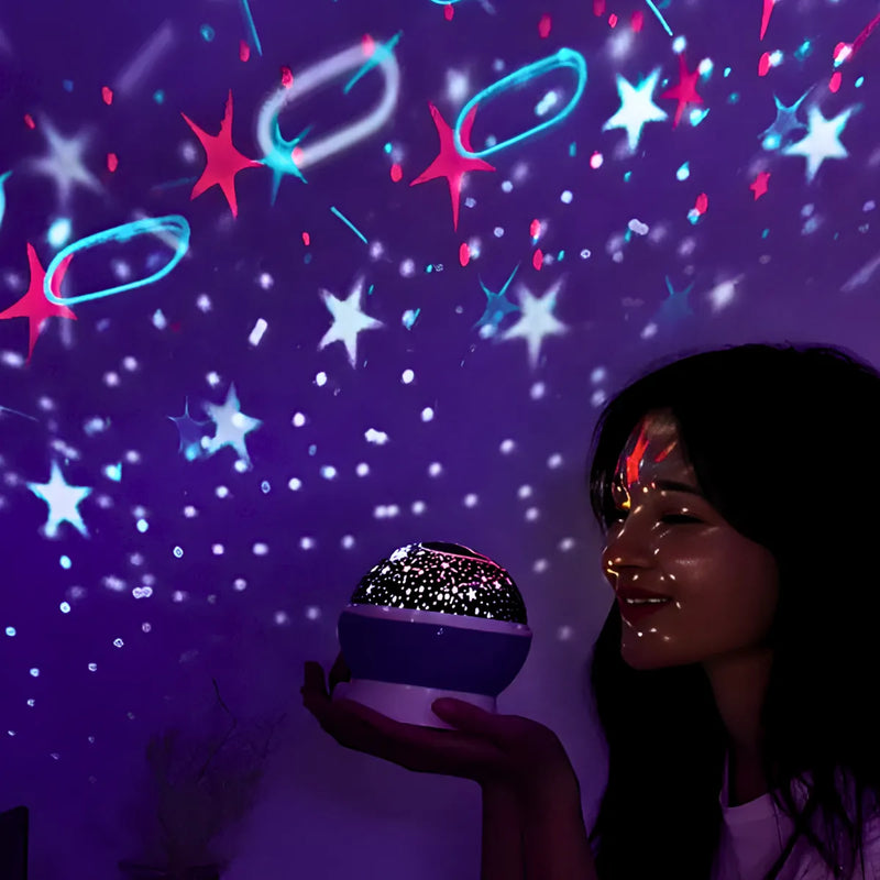 Luminária Projetor Estrelas 360º Abajur Star Master