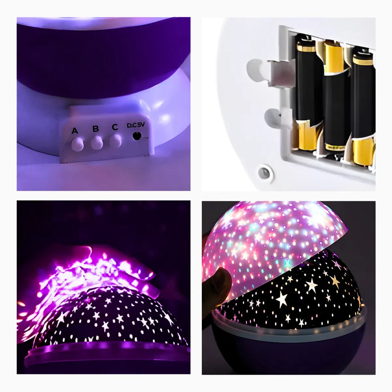 Luminária Projetor Estrelas 360º Abajur Star Master