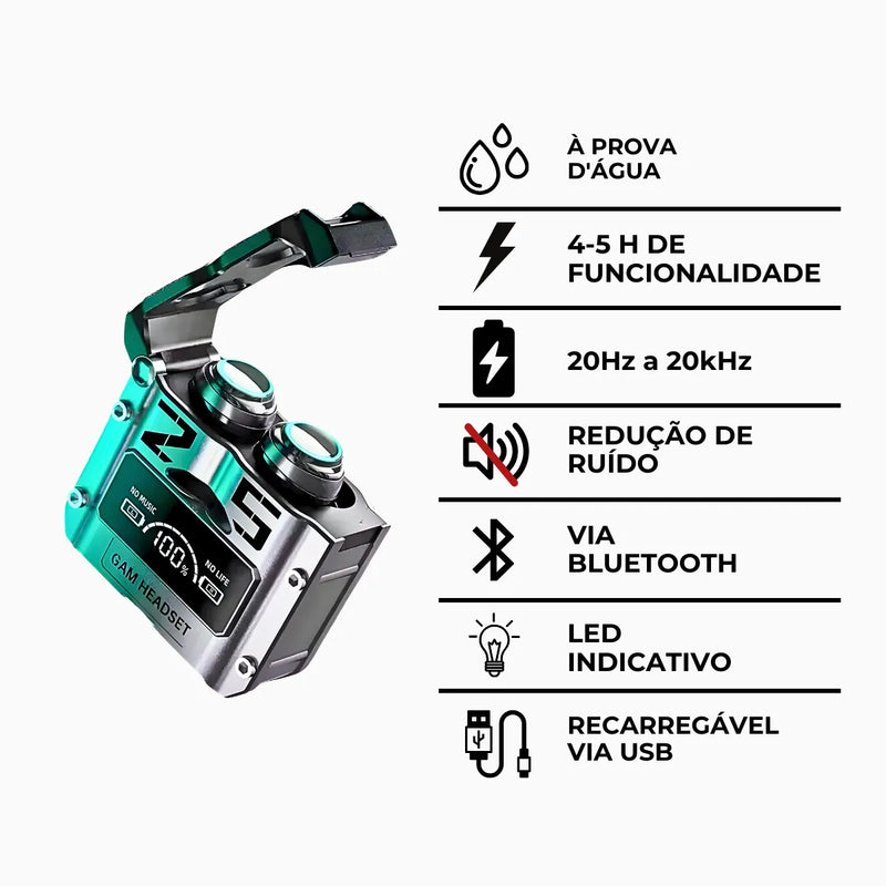 Fone de Ouvido com Power Bank  IP67