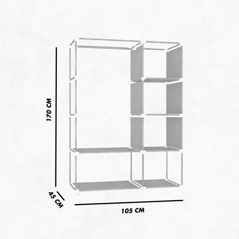 Guarda Roupa Closet Dobrável Organizador com Capa de Tecido