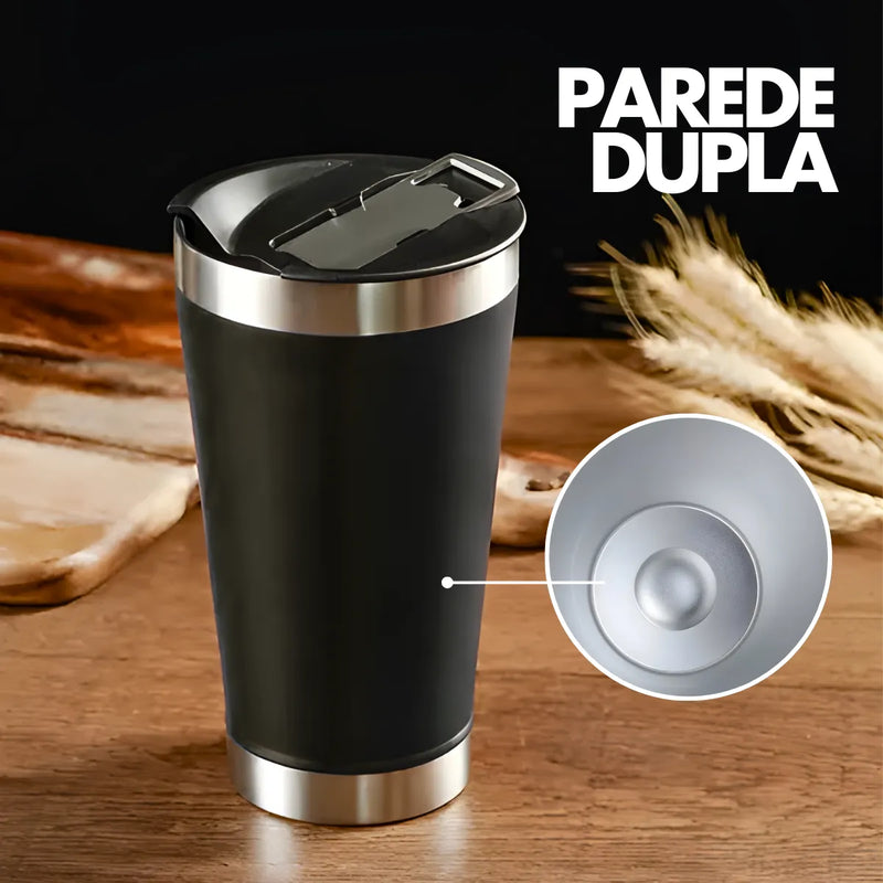 Copo Térmico Inox cerveja e café 473ml - BRANCO